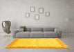 Machine Washable Abstract Yellow Modern Rug in a Living Room, wshabs3781yw