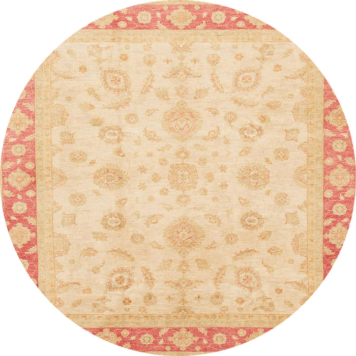 Round Machine Washable Abstract Brown Gold Rug, wshabs3781