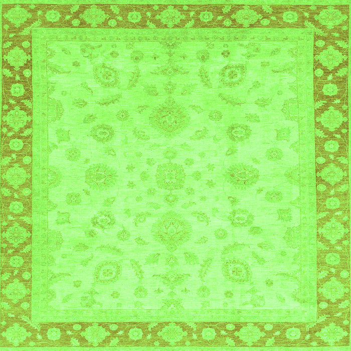 Square Abstract Green Modern Rug, abs3781grn