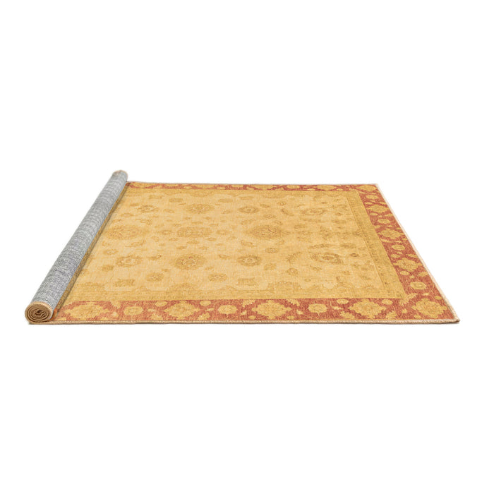 Sideview of Machine Washable Abstract Brown Modern Rug, wshabs3781brn