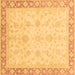 Square Abstract Brown Modern Rug, abs3781brn