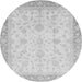 Round Abstract Gray Modern Rug, abs3781gry