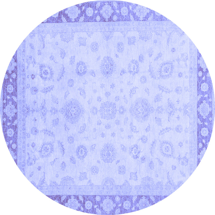 Round Machine Washable Abstract Blue Modern Rug, wshabs3781blu