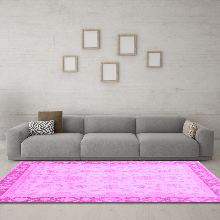 Machine Washable Abstract Purple Modern Area Rugs in a Living Room, wshabs3781pur