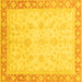 Square Abstract Yellow Modern Rug, abs3781yw