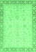 Machine Washable Abstract Emerald Green Modern Area Rugs, wshabs3781emgrn