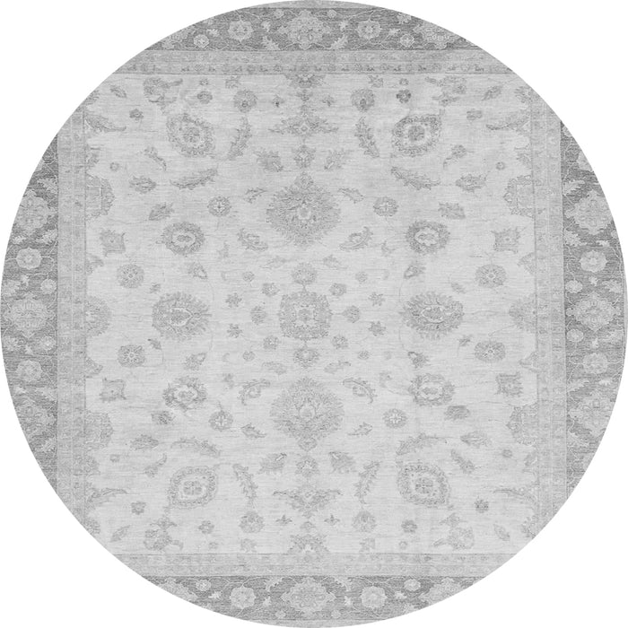 Round Machine Washable Abstract Gray Modern Rug, wshabs3781gry