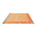 Sideview of Machine Washable Abstract Orange Modern Area Rugs, wshabs3781org