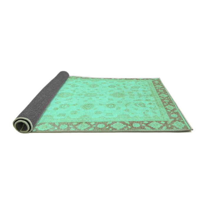 Sideview of Abstract Turquoise Modern Rug, abs3781turq