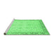 Sideview of Machine Washable Abstract Emerald Green Modern Area Rugs, wshabs3781emgrn