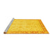 Sideview of Machine Washable Abstract Yellow Modern Rug, wshabs3781yw