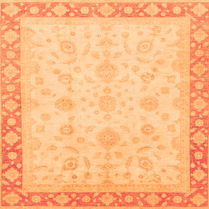 Square Abstract Orange Modern Rug, abs3781org