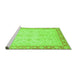 Sideview of Machine Washable Abstract Green Modern Area Rugs, wshabs3781grn