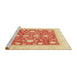 Sideview of Machine Washable Abstract Orange Red Rug, wshabs3782