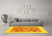 Machine Washable Oriental Yellow Traditional Rug in a Living Room, wshabs3782yw