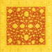 Square Oriental Yellow Traditional Rug, abs3782yw