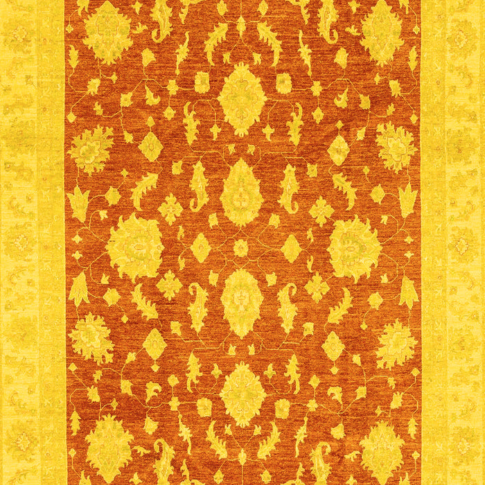 Machine Washable Oriental Yellow Traditional Rug, wshabs3782yw