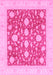 Machine Washable Oriental Pink Traditional Rug, wshabs3782pnk