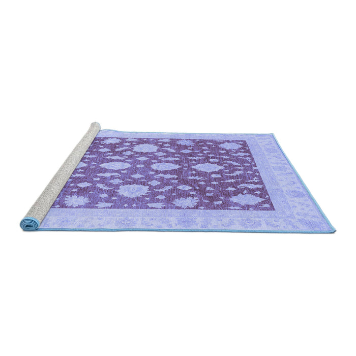 Sideview of Machine Washable Oriental Blue Traditional Rug, wshabs3782blu