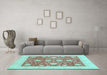 Machine Washable Oriental Light Blue Traditional Rug in a Living Room, wshabs3782lblu