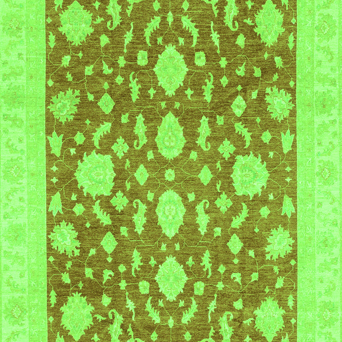 Machine Washable Oriental Green Traditional Area Rugs, wshabs3782grn