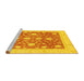 Sideview of Machine Washable Oriental Yellow Traditional Rug, wshabs3782yw