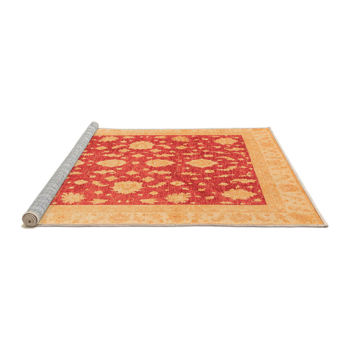 Sideview of Machine Washable Oriental Orange Traditional Area Rugs, wshabs3782org