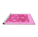 Sideview of Machine Washable Oriental Pink Traditional Rug, wshabs3782pnk