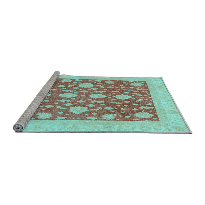 Sideview of Machine Washable Oriental Light Blue Traditional Rug, wshabs3782lblu