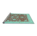 Sideview of Machine Washable Oriental Light Blue Traditional Rug, wshabs3782lblu