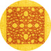 Round Oriental Yellow Traditional Rug, abs3782yw