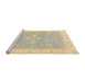 Sideview of Machine Washable Abstract Brown Gold Rug, wshabs3783