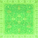 Square Oriental Green Traditional Rug, abs3783grn