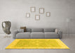 Machine Washable Oriental Yellow Traditional Rug in a Living Room, wshabs3783yw