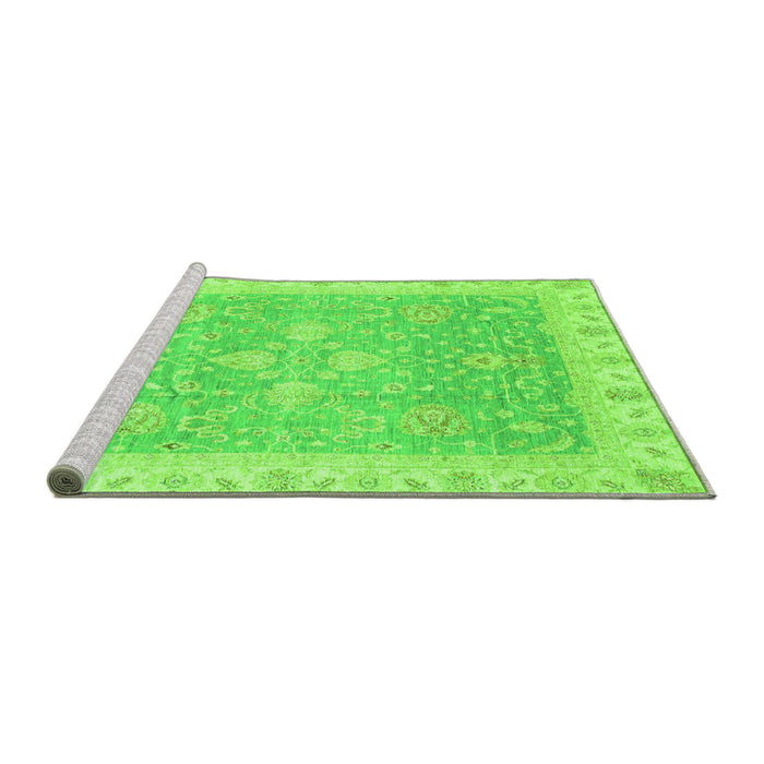 Sideview of Machine Washable Oriental Green Traditional Area Rugs, wshabs3783grn