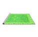 Sideview of Machine Washable Oriental Green Traditional Area Rugs, wshabs3783grn