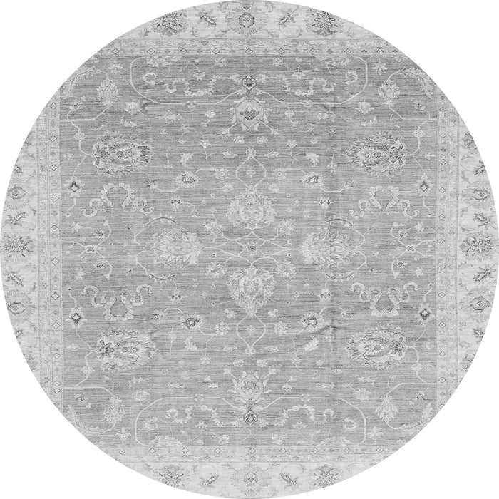 Round Oriental Gray Traditional Rug, abs3783gry
