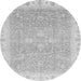 Round Oriental Gray Traditional Rug, abs3783gry