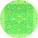 Round Oriental Green Traditional Rug, abs3783grn