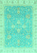 Machine Washable Oriental Turquoise Traditional Area Rugs, wshabs3783turq