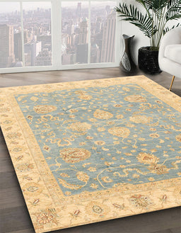 Machine Washable Abstract Brown Gold Rug in a Family Room, wshabs3783