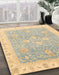 Machine Washable Abstract Brown Gold Rug in a Family Room, wshabs3783