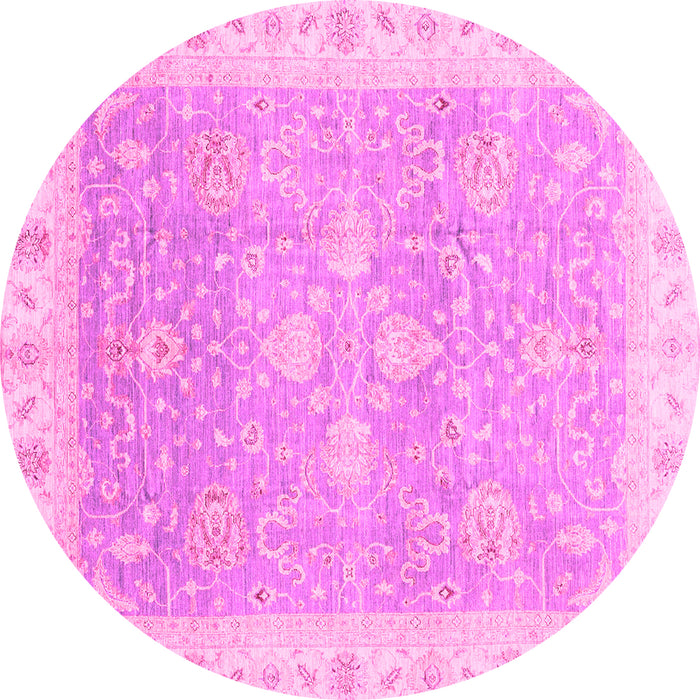 Round Oriental Pink Traditional Rug, abs3783pnk