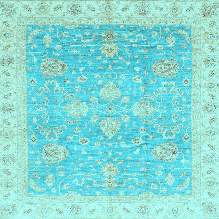Square Machine Washable Oriental Light Blue Traditional Rug, wshabs3783lblu