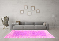 Machine Washable Oriental Pink Traditional Rug, wshabs3783pnk