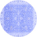 Round Oriental Blue Traditional Rug, abs3783blu