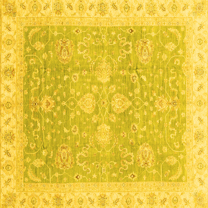 Square Oriental Yellow Traditional Rug, abs3783yw