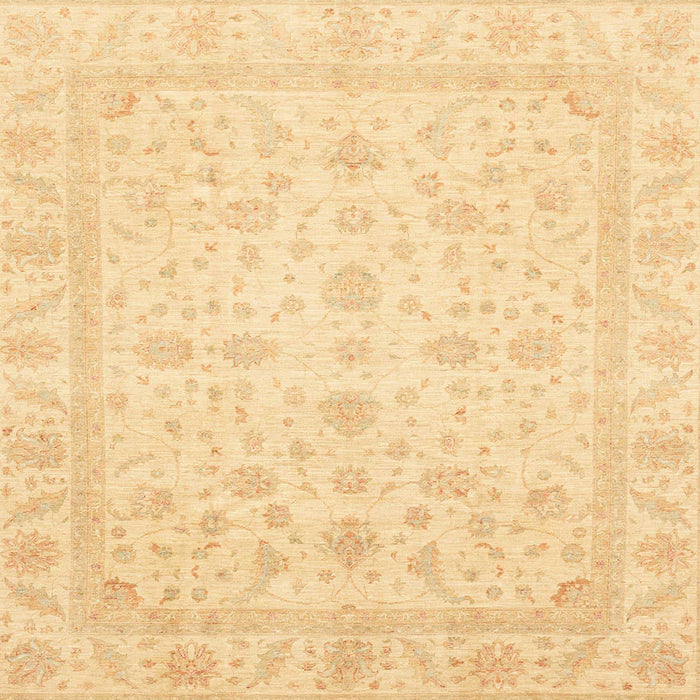 Square Machine Washable Abstract Mustard Yellow Rug, wshabs3784