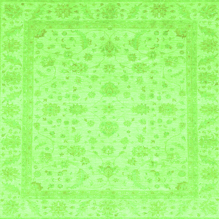 Square Oriental Green Traditional Rug, abs3784grn