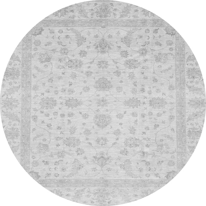 Round Oriental Gray Traditional Rug, abs3784gry